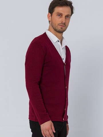 Ron Tomson Knit Cardigan in Red