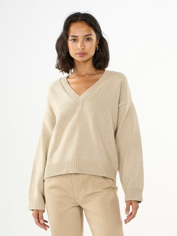 Pull-over KnowledgeCotton Apparel en beige : devant