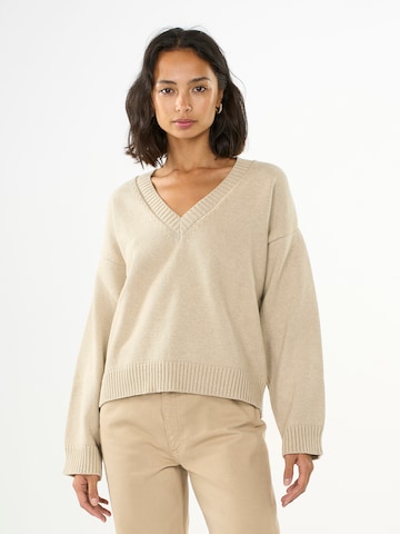 KnowledgeCotton Apparel Pullover in Beige: predná strana