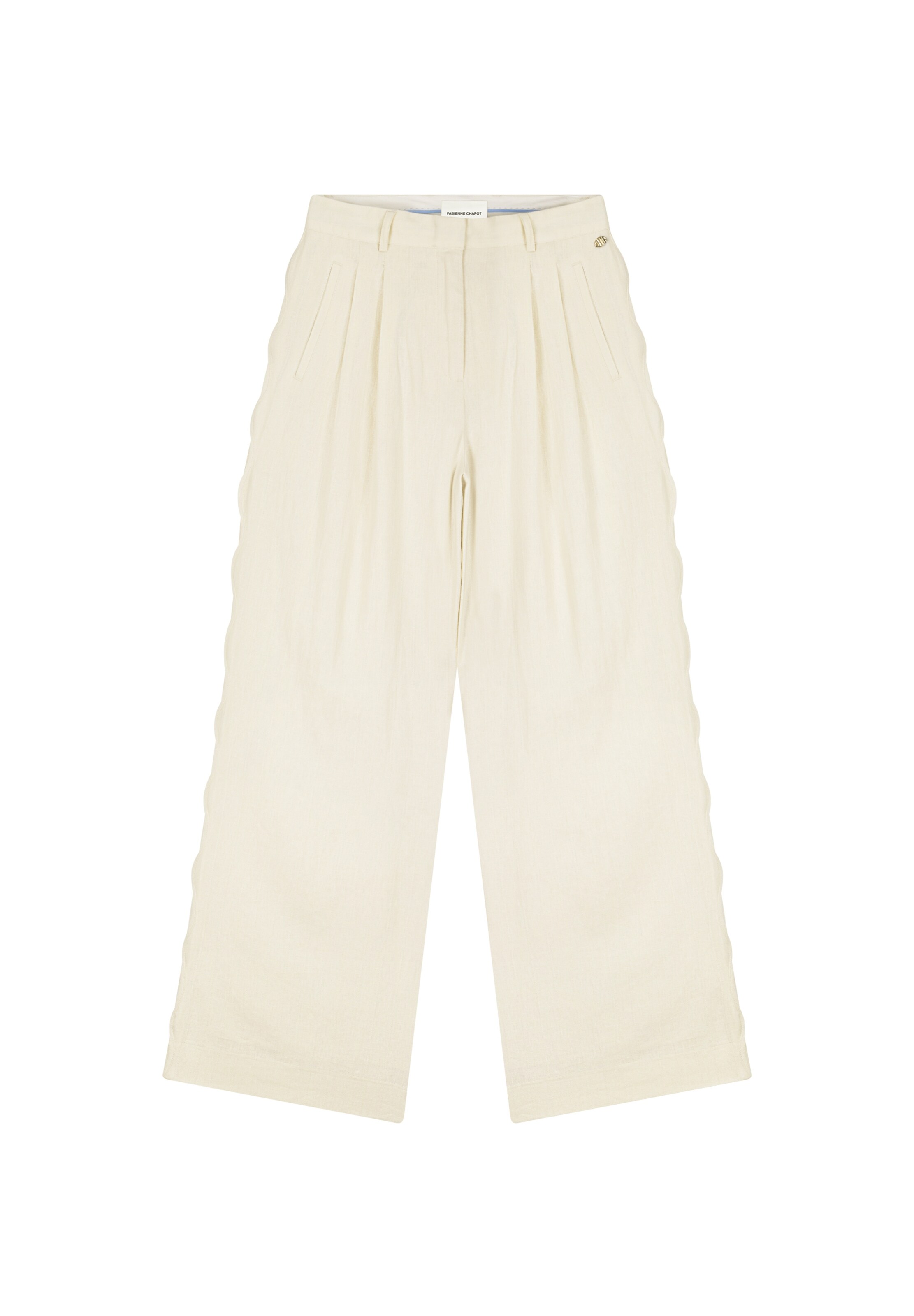 Fabienne Chapot Wide leg Pleat-front trousers in Beige: front