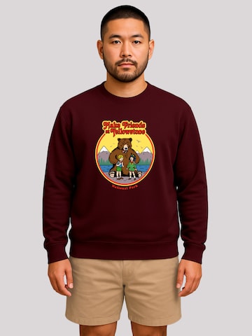 Sweat-shirt 'US National Parks Make Friends At Yellowstone' F4NT4STIC en rouge : devant