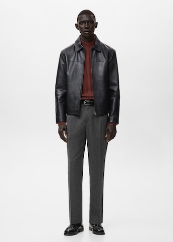 MANGO MAN Regular Pleated Pants 'Zeal' in Grey