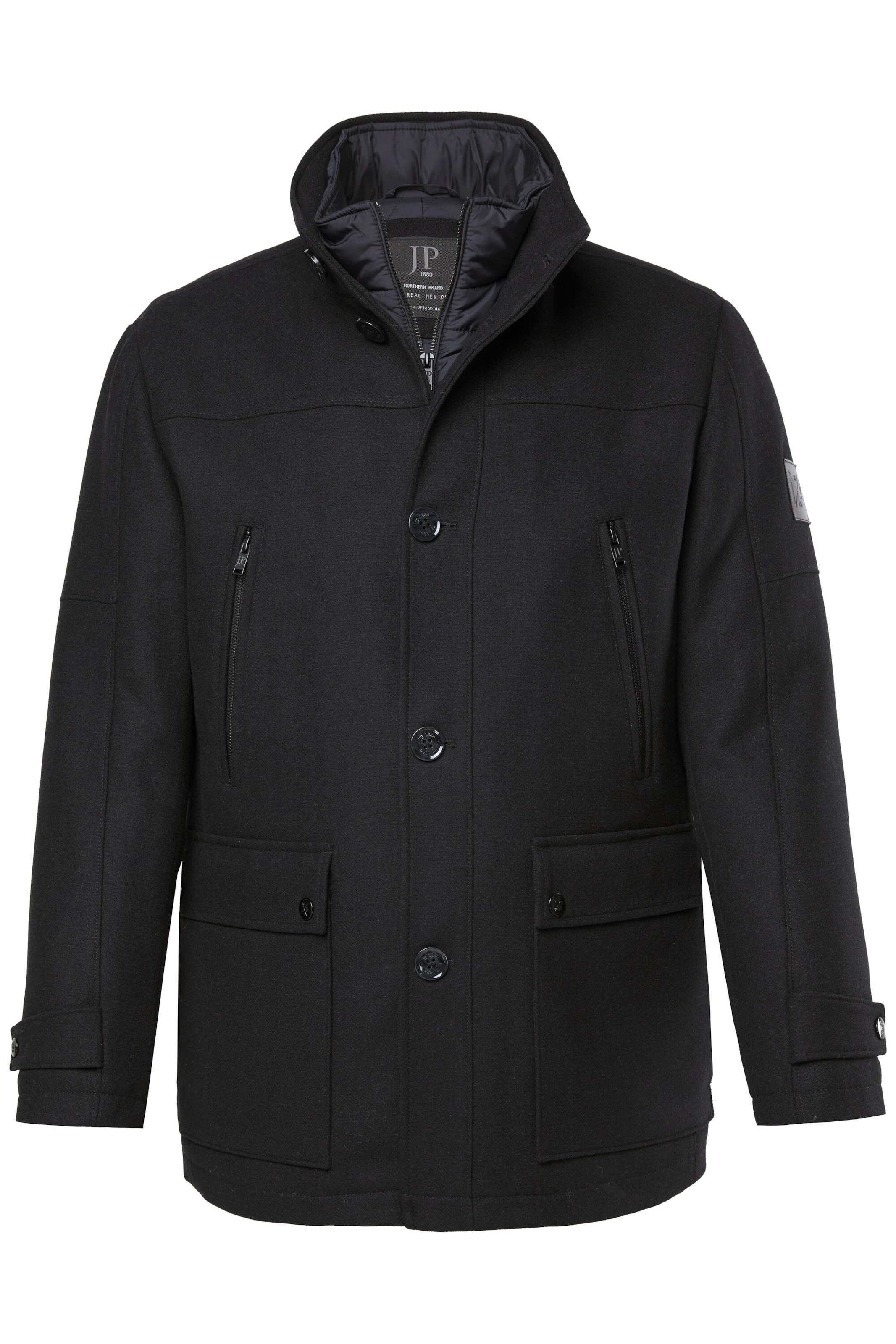 JP1880 Tussenjas in Zwart: voorkant