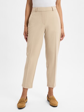 Someday Slim fit Pleat-Front Pants ' Charlie ' in Beige: front