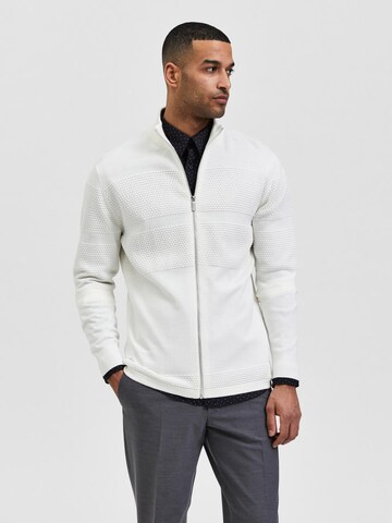 SELECTED HOMME Knit Cardigan 'Maine' in White: front