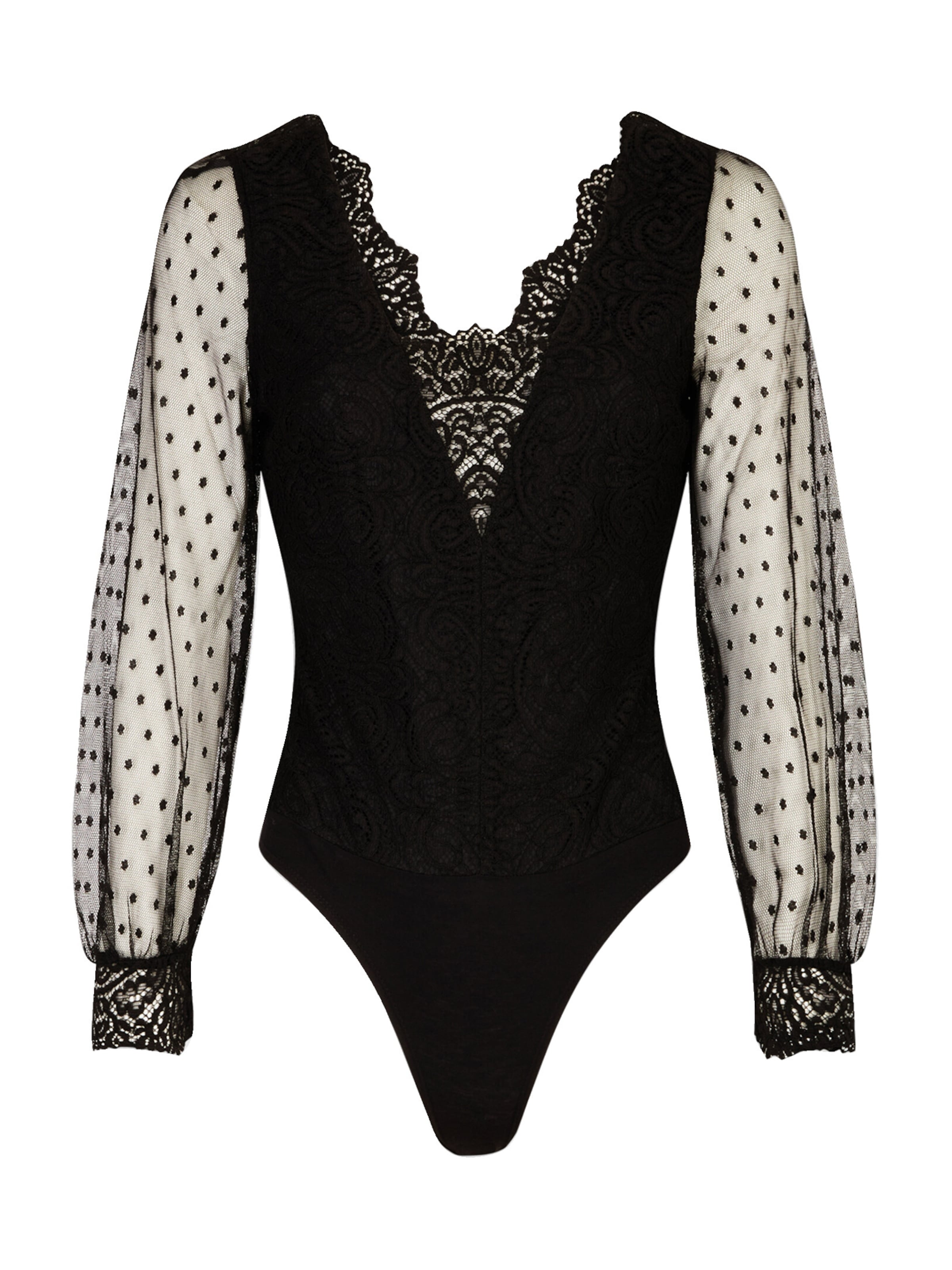 melns Morgan Blūze-bodijs: no priekšpuses