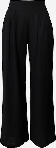 Abercrombie & Fitch Wide Leg Bukser med lægfolder i sort: forside