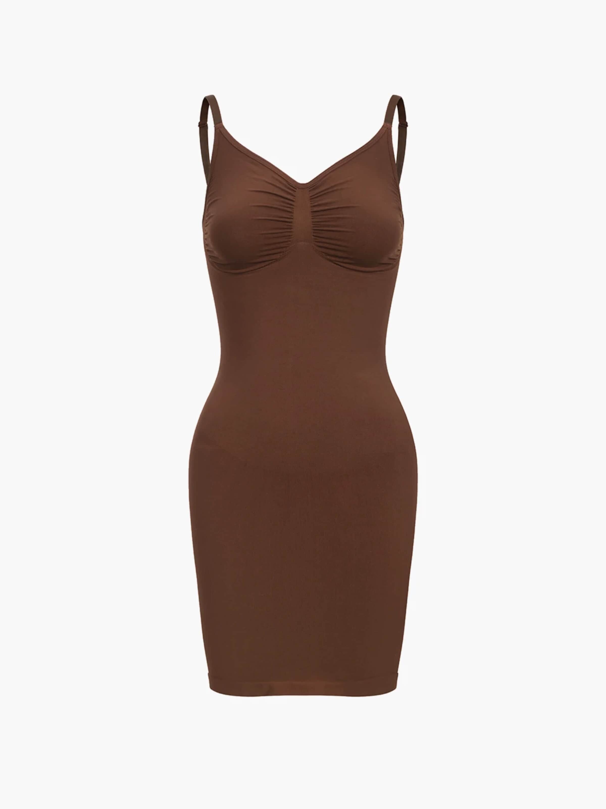 cfab (formerly creamy fabrics) Klänning 'Shaping Cami Dress' i brun: framsida