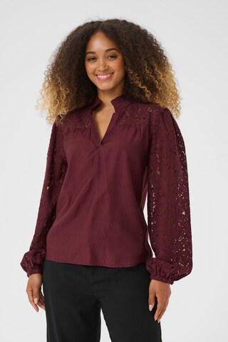 Cream Blouse 'Liselin' in Rood: voorkant