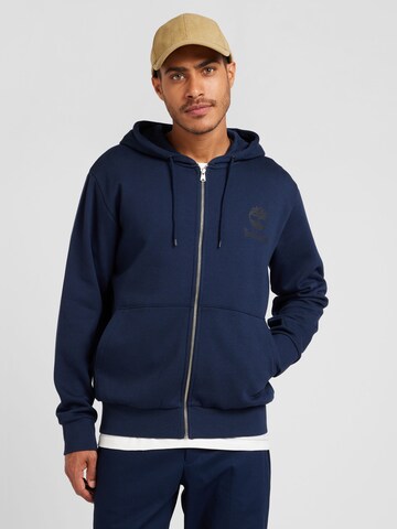 TIMBERLAND Zip-Up Hoodie in Blue: front