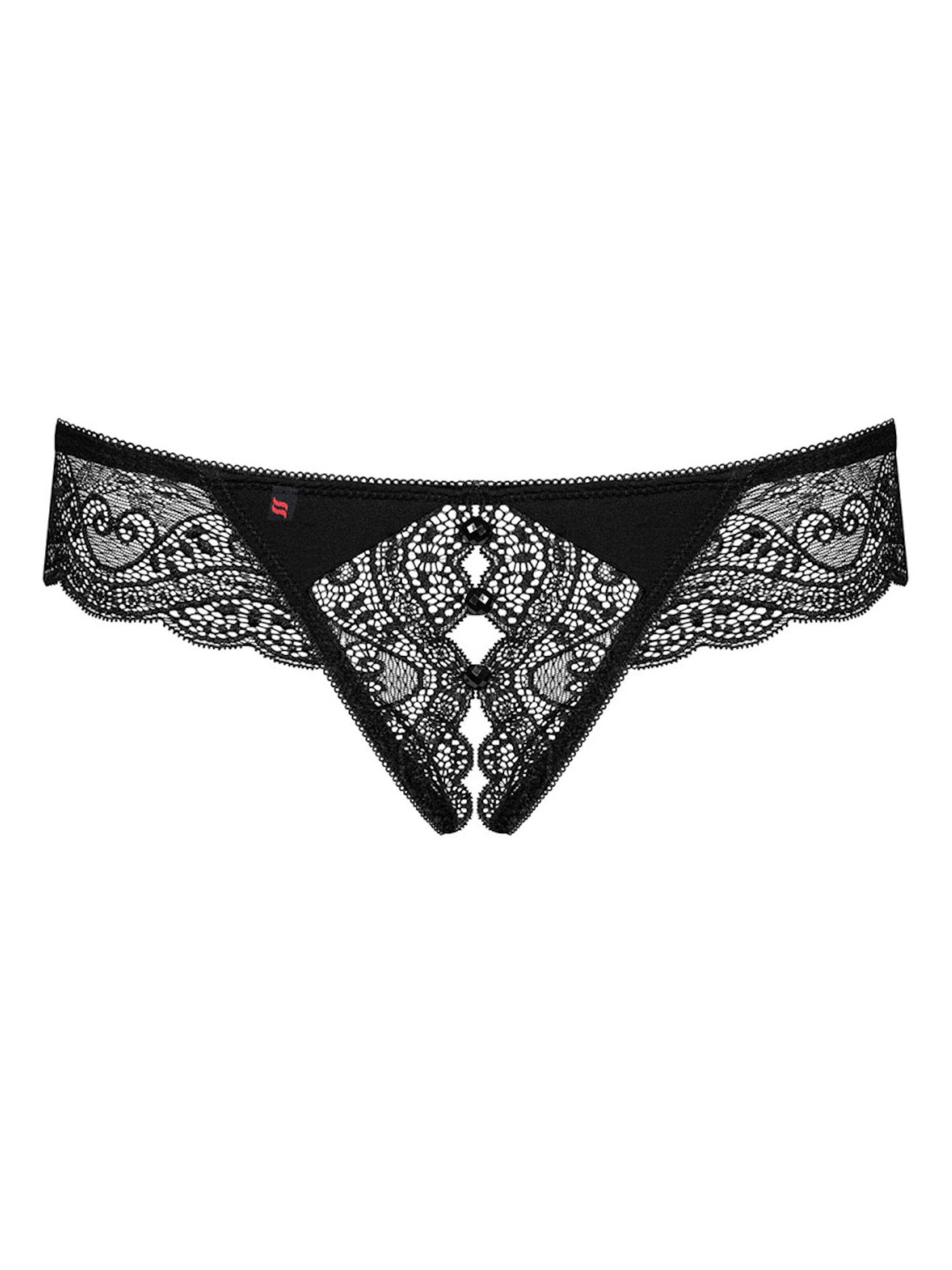 Obsessive String 'Miamor crotchless thong'‌‌‌‌‌‌‌‌‌ in Schwarz: Vorderseite