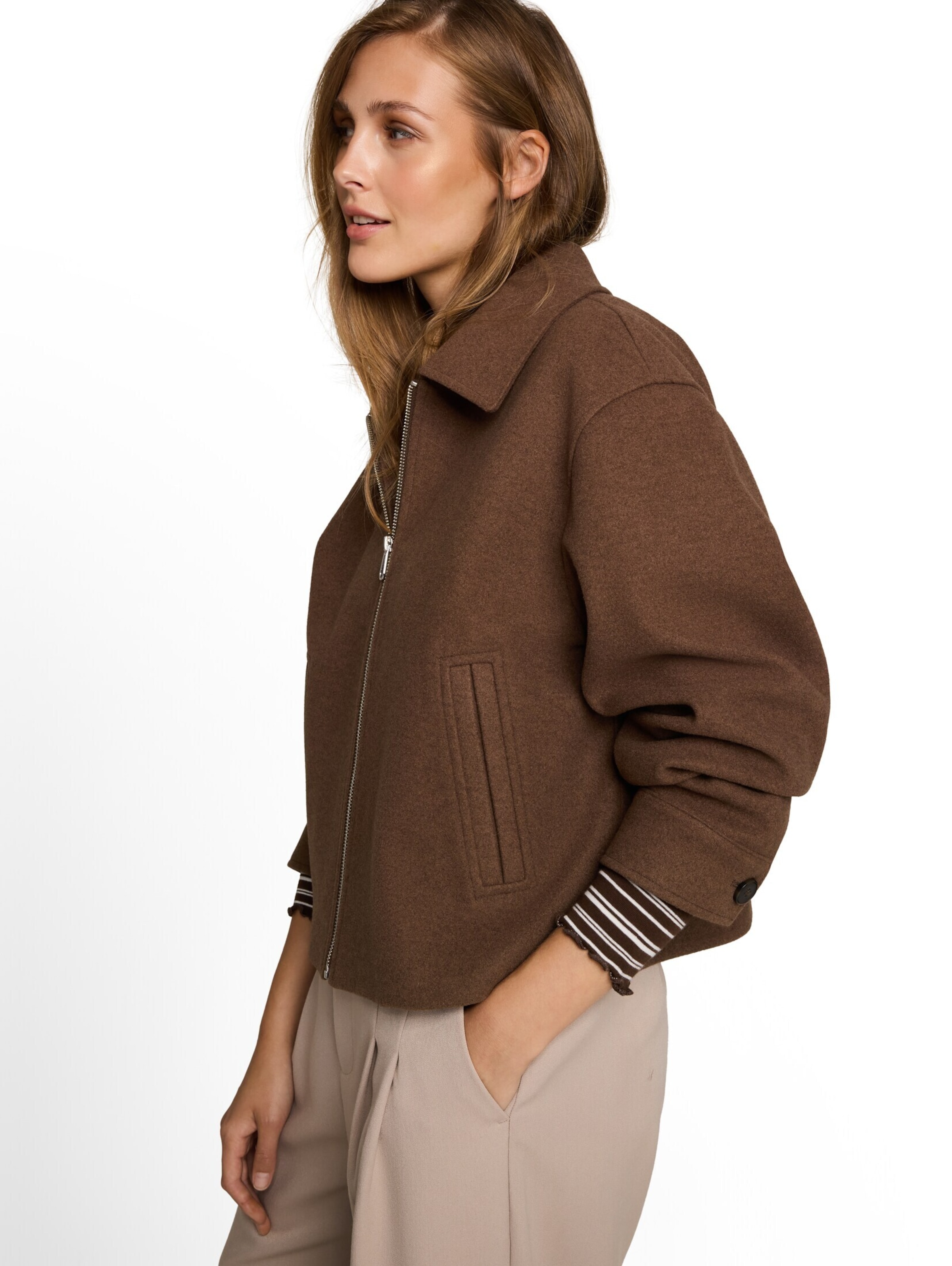 TOM TAILOR DENIM Übergangsjacke in Braun