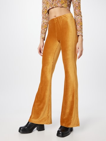 NEON & NYLON Flared Pants 'KAIA' in Brown: front