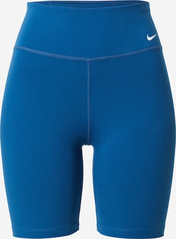 NIKE Skinny Sports trousers in Blue: front