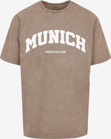 Merchcode Shirt 'Munich' in Bruin: voorkant