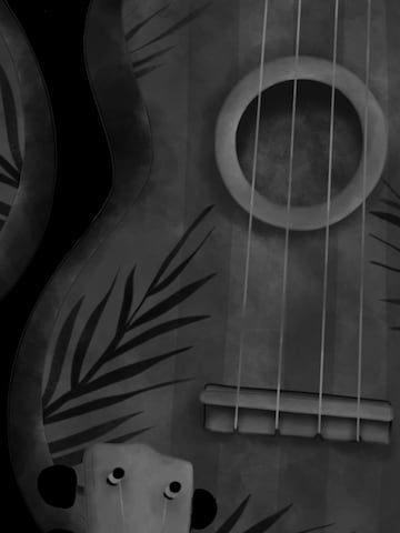 Hawaiihemdshop.de Regularny krój Koszula 'Hawaiihemd Hawaiian Ukulele' w kolorze czarny