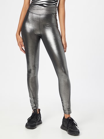 Skinny Pantalon de sport ADIDAS BY STELLA MCCARTNEY en argent : devant