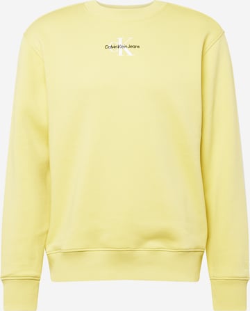 Bluză de molton de la Calvin Klein Jeans pe galben: față