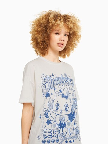 Bershka Oversize t-shirt i vit