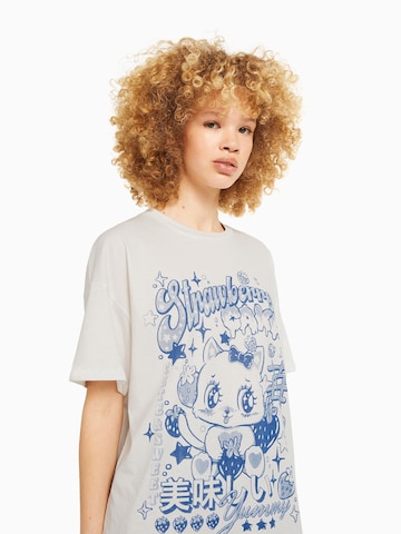 Bershka Oversize t-shirt i vit