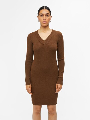 OBJECT Kleid 'Fae' in Braun: Vorderseite