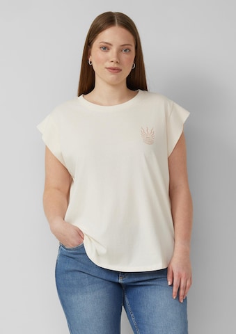 T-shirt QS en beige : devant