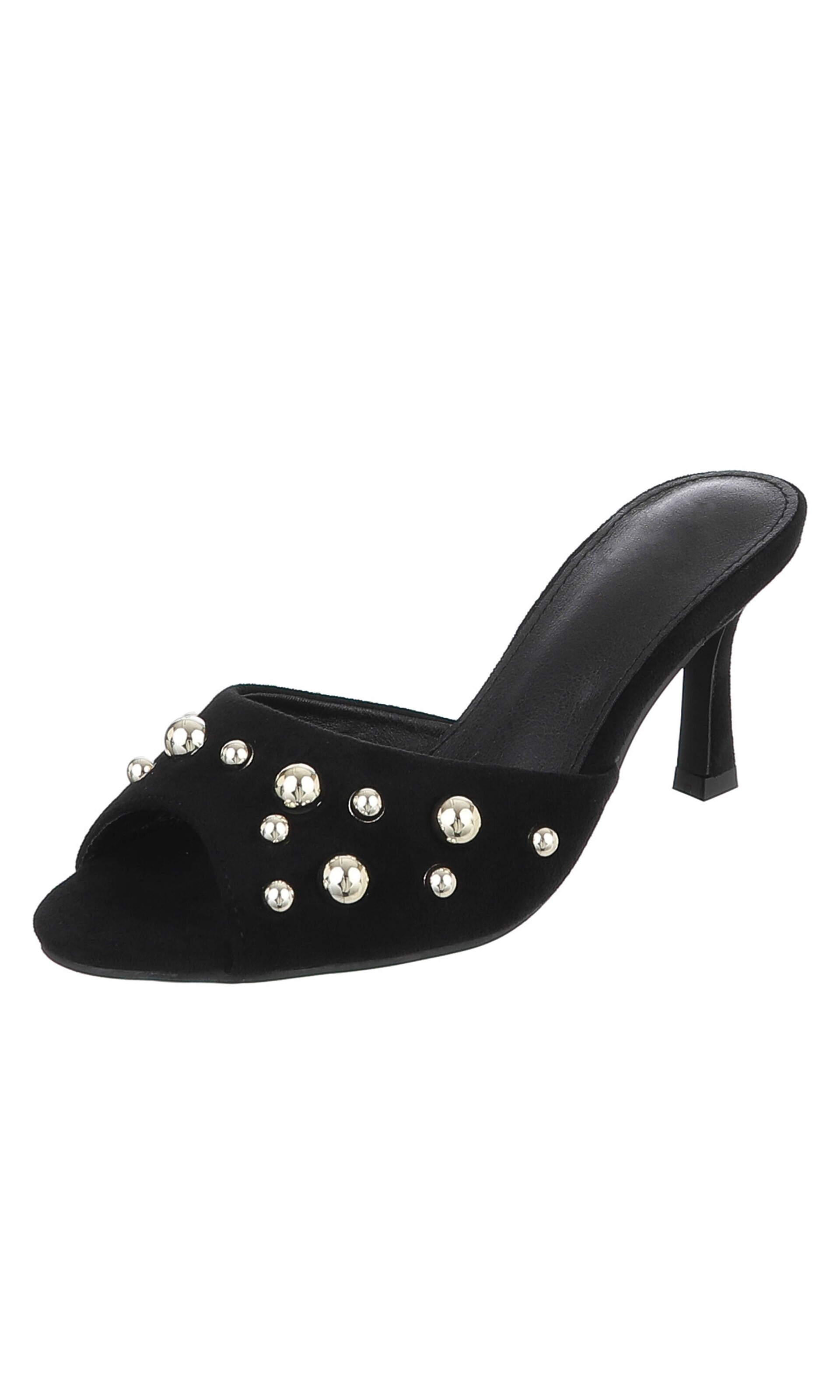 Ital-Design Pantolette in Schwarz: Vorderseite