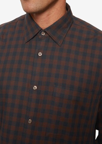 Marc O'Polo Comfort fit Button Up Shirt in Brown