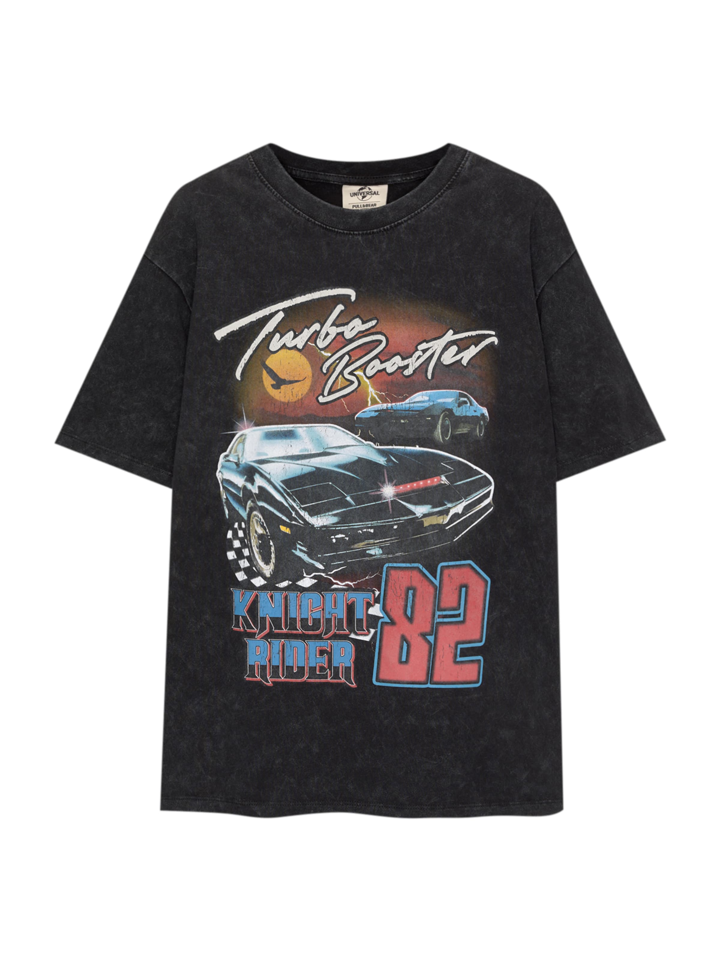 Pull&Bear Tričko 'CAMISETA' - Čierna: predná strana