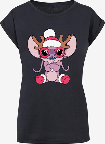 ABSOLUTE CULT T-Shirt 'Lilo And Stitch - Reindeer' in Blau: predná strana