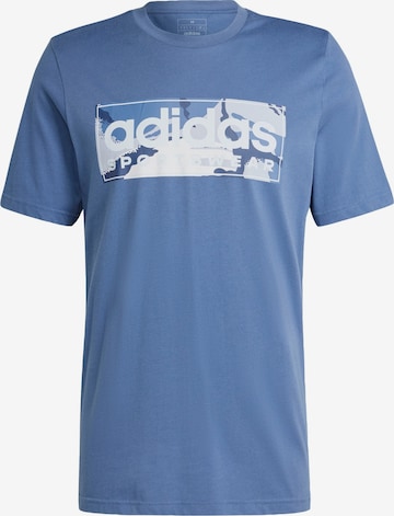 ADIDAS SPORTSWEAR Functioneel shirt ' Camo Linear ' in Blauw: voorkant