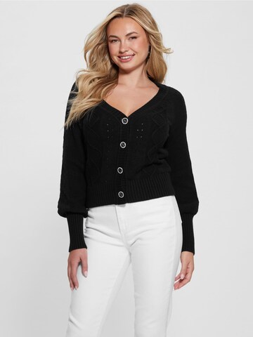 GUESS Knit Cardigan 'BRIELLE' in Black: front