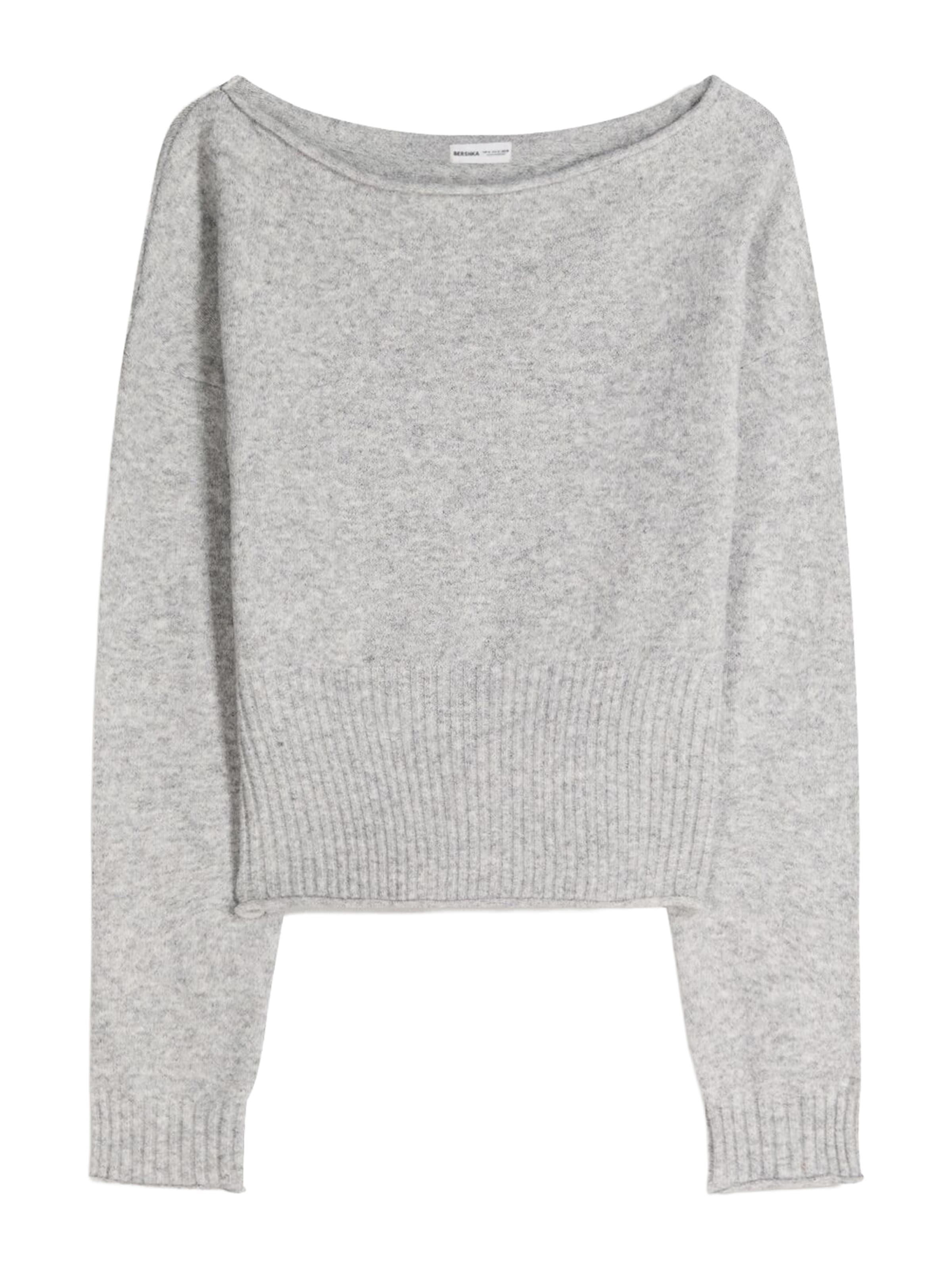 Pulover de la Bershka pe gri: față