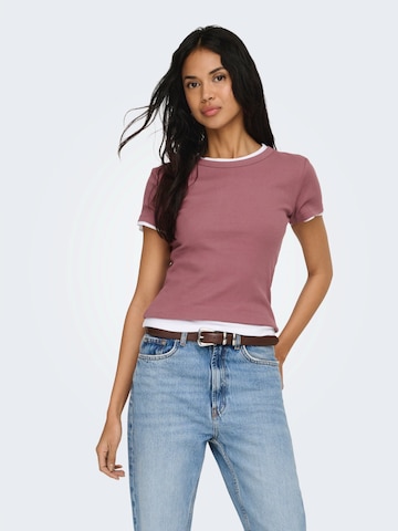 ONLY Футболка 'ONLEASY' в Ярко-розовый: спереди