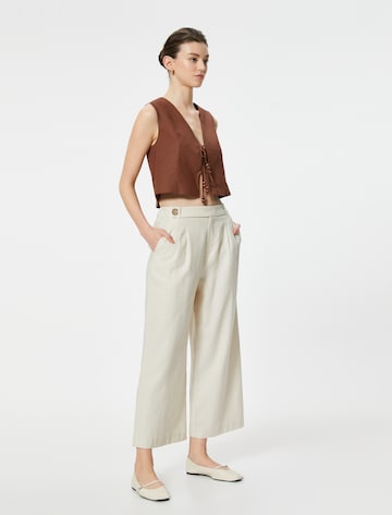 Koton Wide leg Pleat-front trousers in Beige