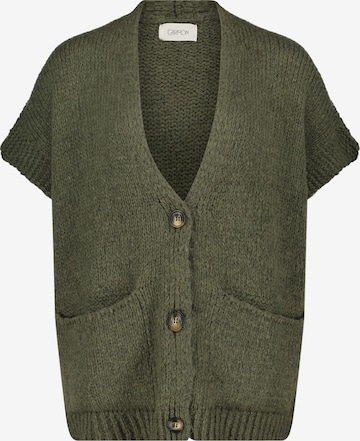 Cartoon Knit Cardigan in Green: front