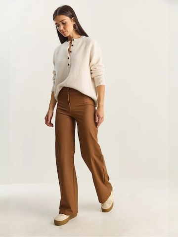 Wide Leg Pantalon Bianco Lucci en marron