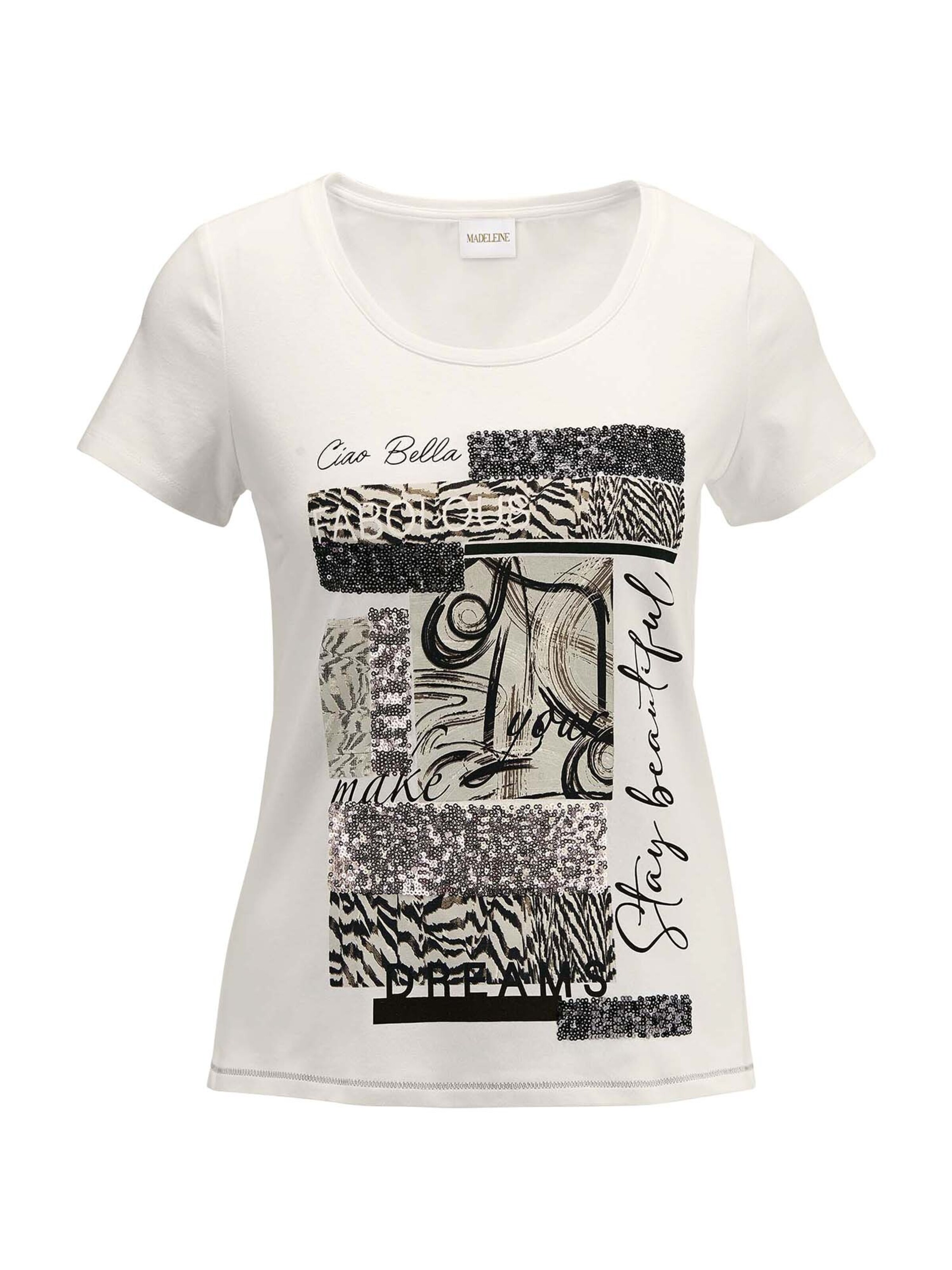 T-shirt MADELEINE en blanc : devant