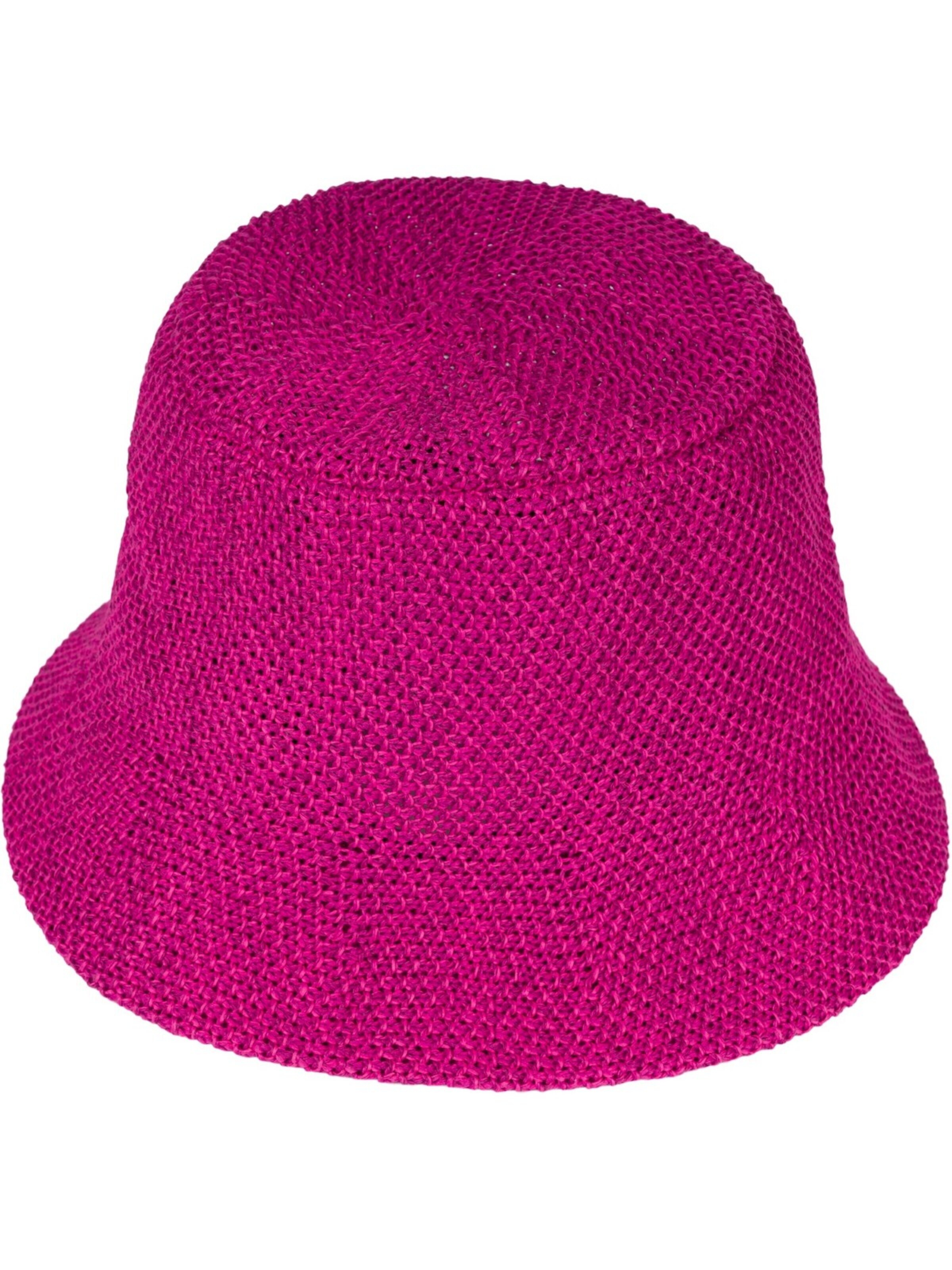 styleBREAKER Hut 'Fischerhut aus Papierstroh - Knautschhut'‌ in Pink