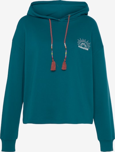 Bluză de molton VIVANCE pe verde petrol / alb, Vizualizare produs