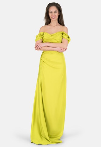 Prestije Evening Dress in Yellow: front