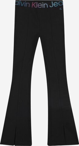 Calvin Klein Jeans Flared Trousers in Black: front