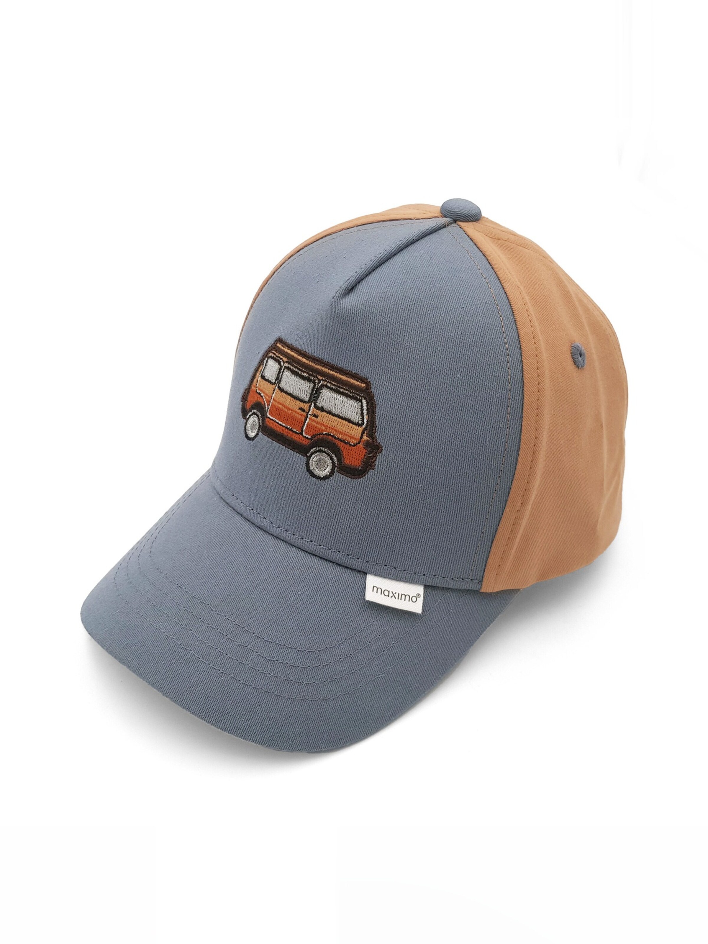 MAXIMO Hut 'KIDS BOY-Cap, Camping Bus Stickerei, Klettverschluß'‌‌‌‌‌ in Blau: Vorderseite