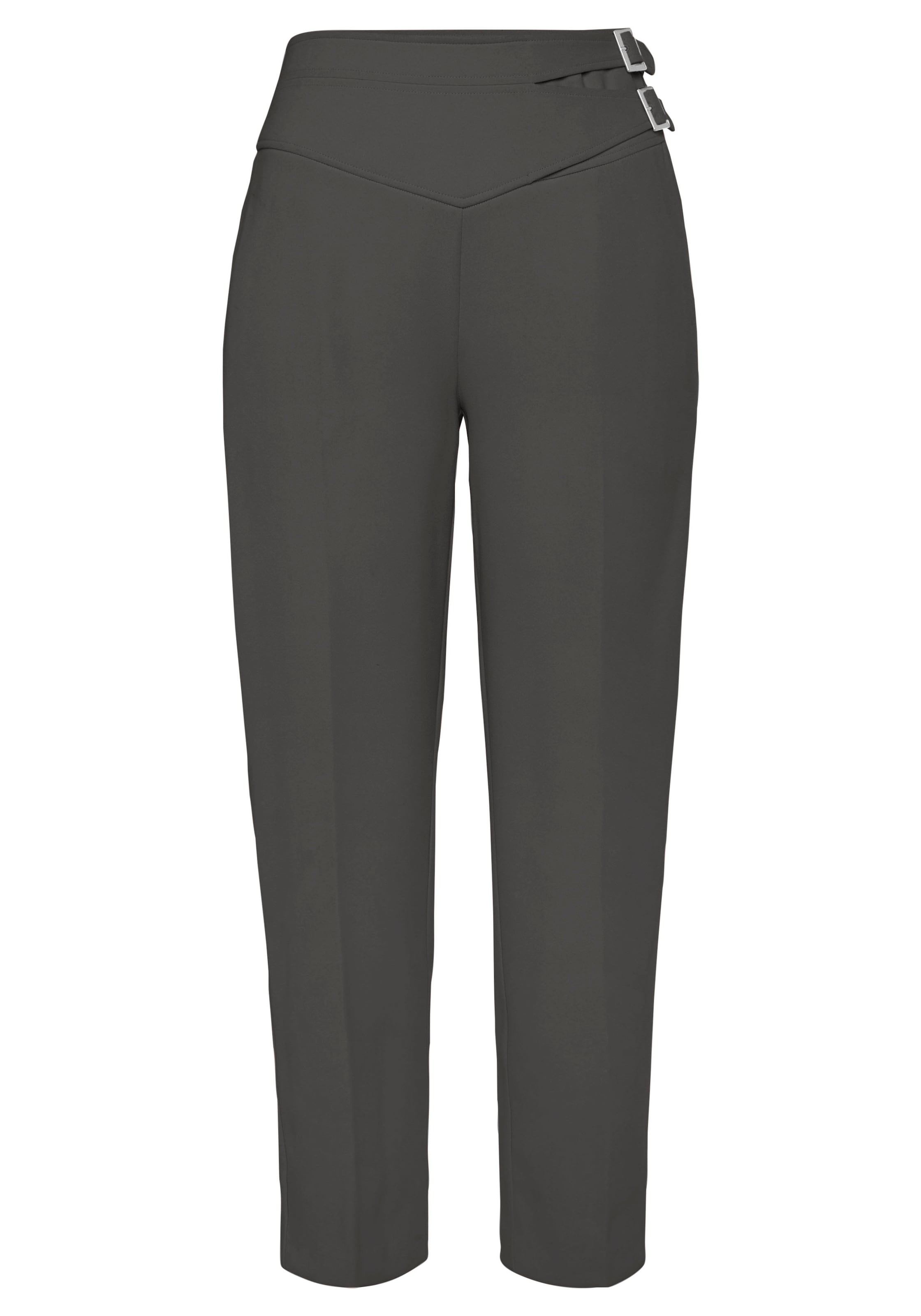 LASCANA Bukser med fals i grøn: forside