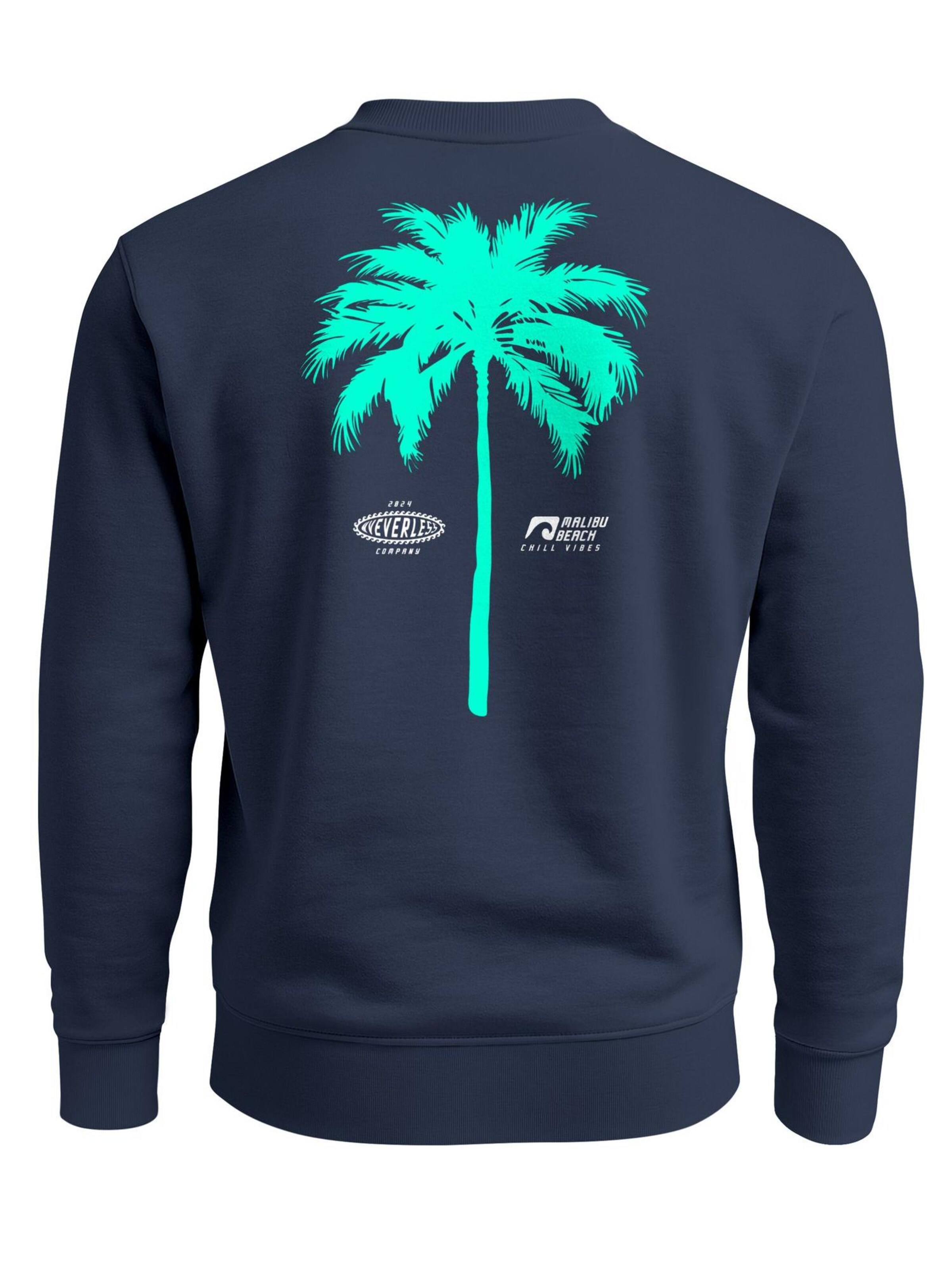 Neverless Sweatshirt 'Palme'‌‌‌‌‌‌‌ in Blau