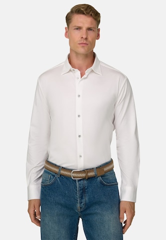 Boggi Milano Regular fit Button Up Shirt in White: front