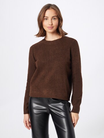 PIECES - Pullover 'Janita' em castanho: frente