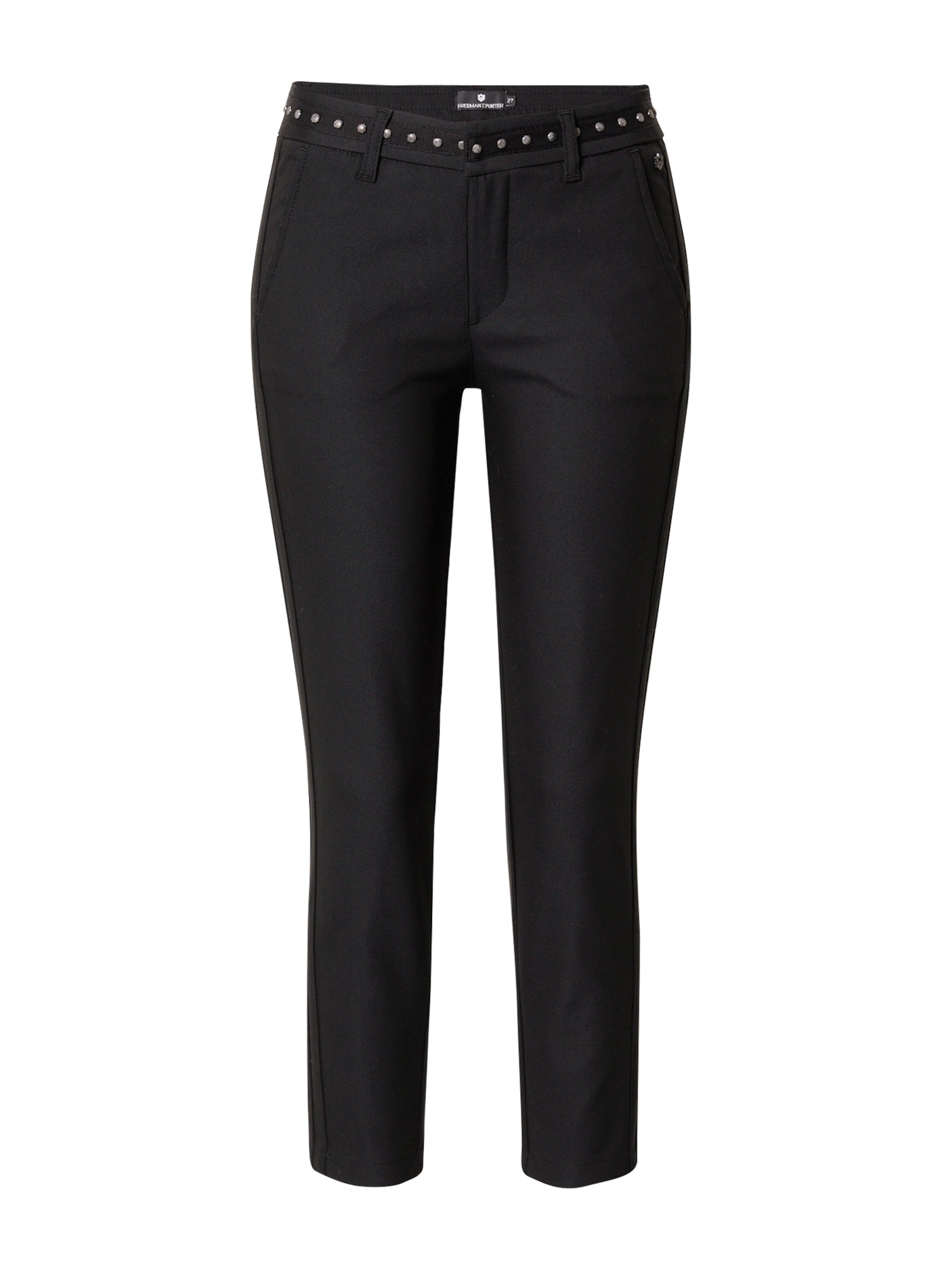 Coupe slim Pantalon chino FREEMAN T. PORTER en noir : devant