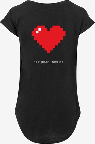 F4NT4STIC Shirt 'Pixel Herz Happy New Year Silvester' in Zwart