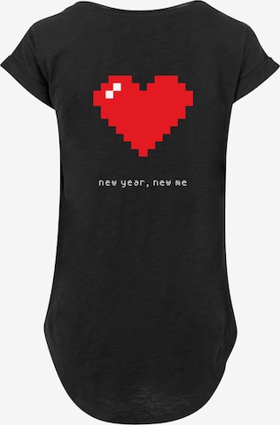 T-shirt 'Pixel Herz Happy New Year Silvester' F4NT4STIC en noir